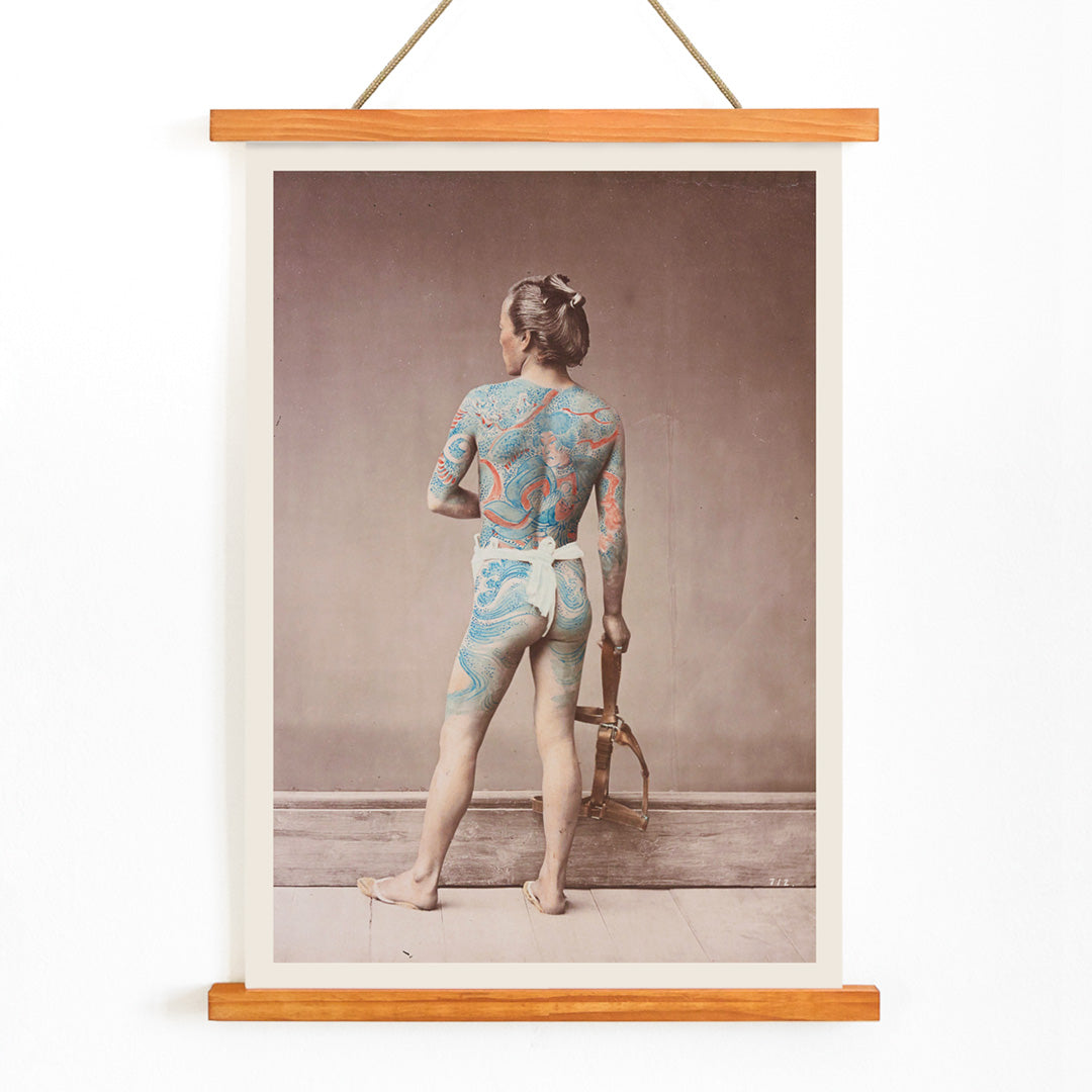 , with wooden magnetic frame on white background