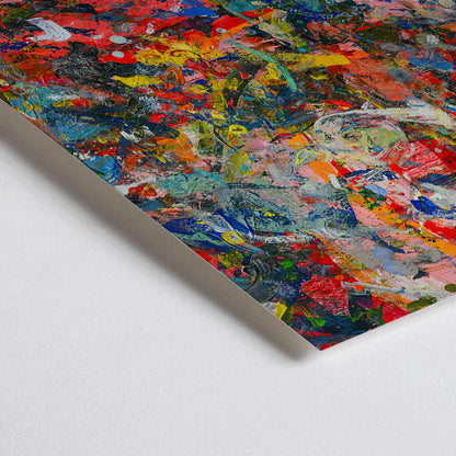 Closeup detail of Colorful abstract artwork and poster featuring intricate patterns and textures in Abstract Patchwork 2 by Anonymous