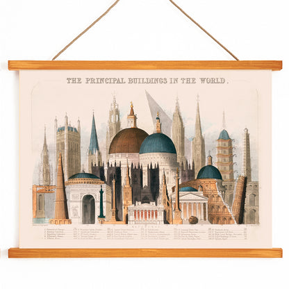 , with wooden magnetic frame on white background