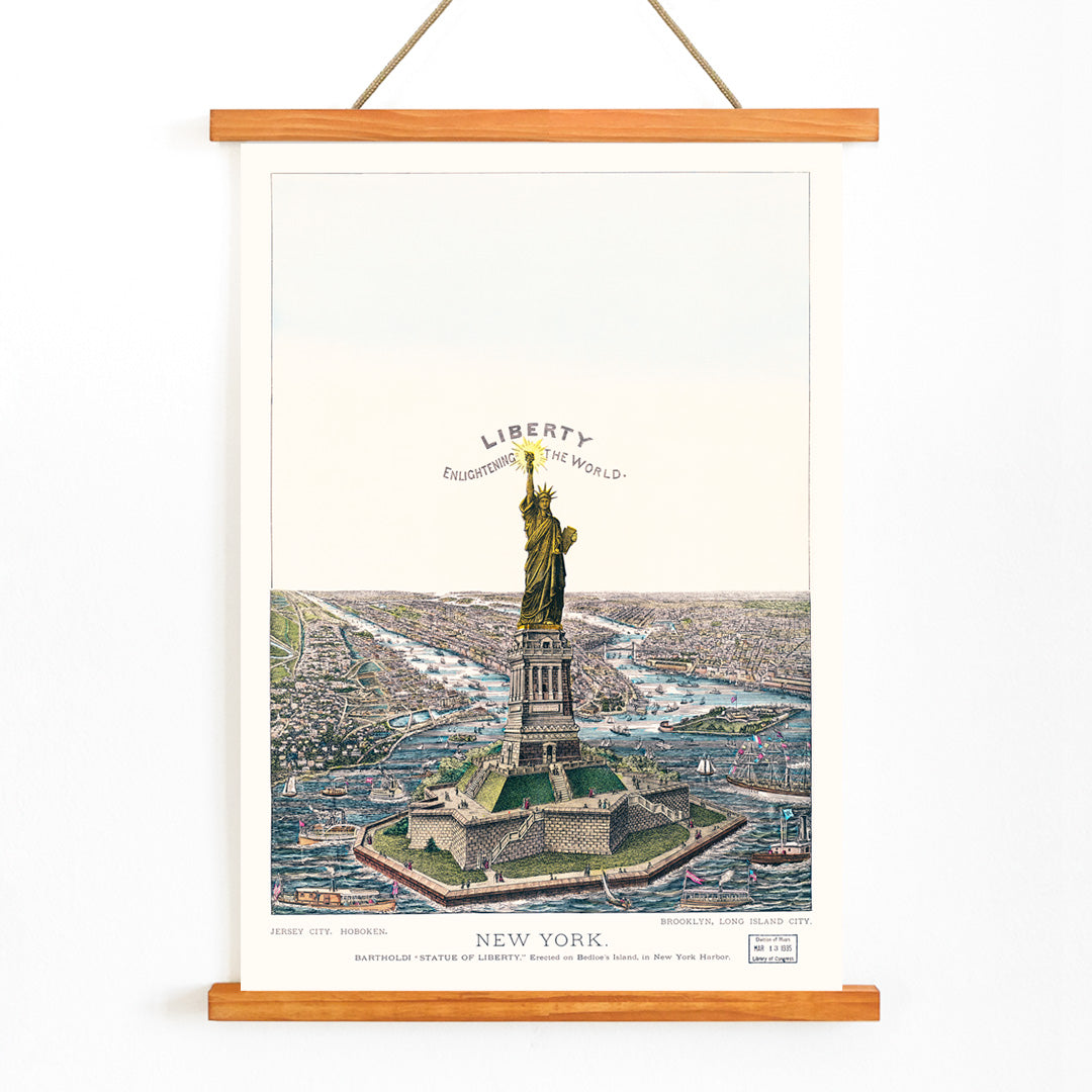 , with wooden magnetic frame on white background