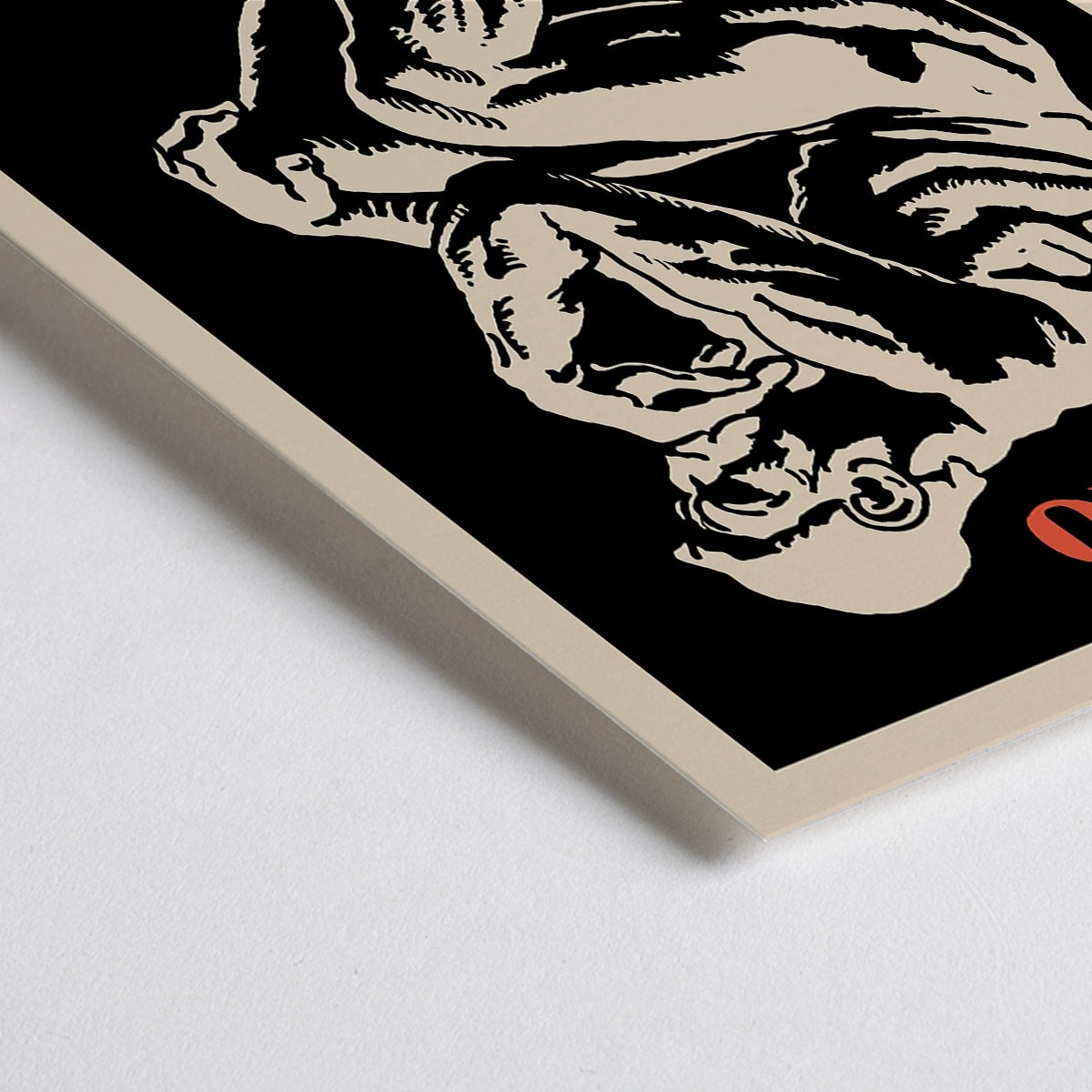 Closeup detail of El Maestro Revista de Cultura Nacional Magazine cover and poster featuring a bold graphic thinker statue artwork